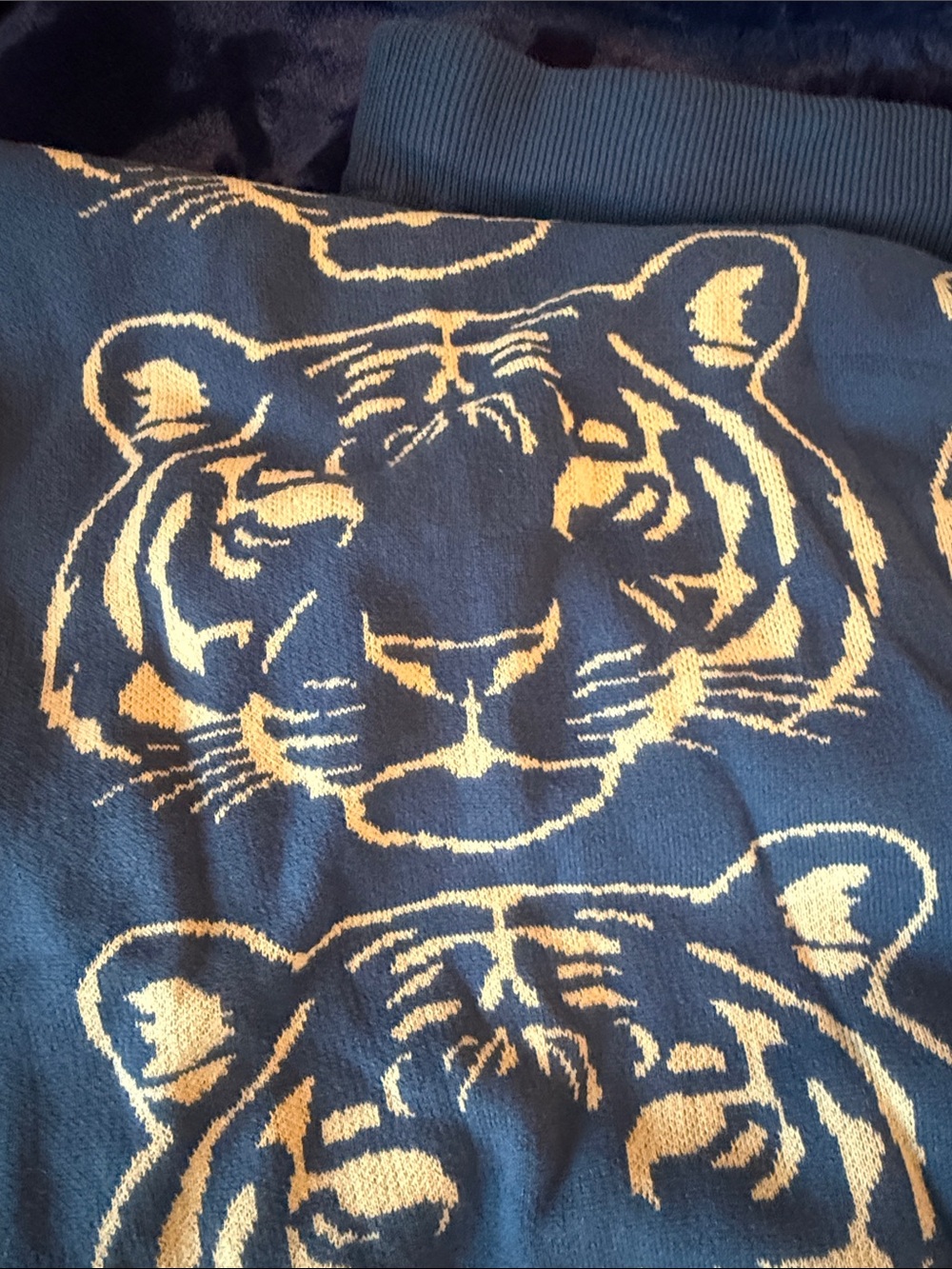 Navy and Cream Tiger Jacquard Maxi Skirt - Picture 3 of 5